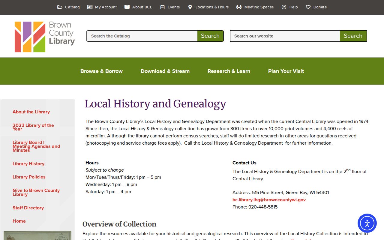 De Pere city directory research at Brown County Library
